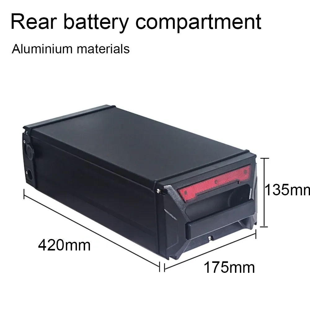 Part Electric Bike Shelf Battery Box Ebike 1865/21700 Large Capacity Holder Case Rear Shelf Battery Housing Box Bicycle Accessories