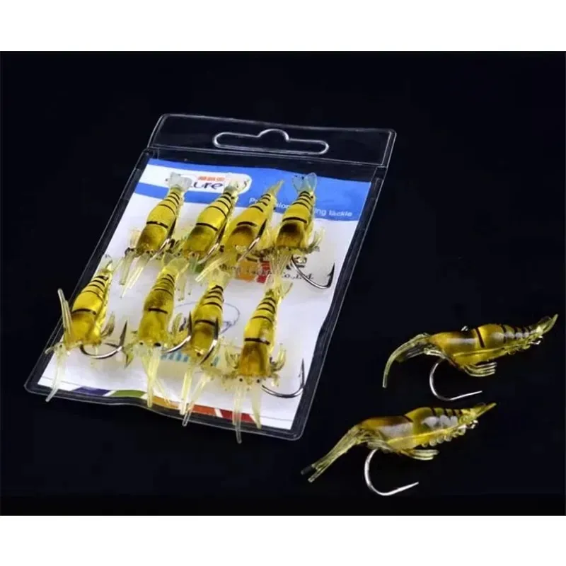 camarones luminosos silicona cebo artificial simulación langostino suave con ganchos carpas wobbler para tackle de pesca carpa