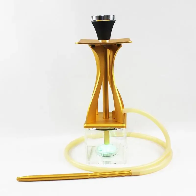 Acrylic Hookah Arab Shisha Chicha Set Accessories with LED Light Narguile Hose Charcoal Rack Small Waist Shape Sheesha Water Pipes Party Artifact