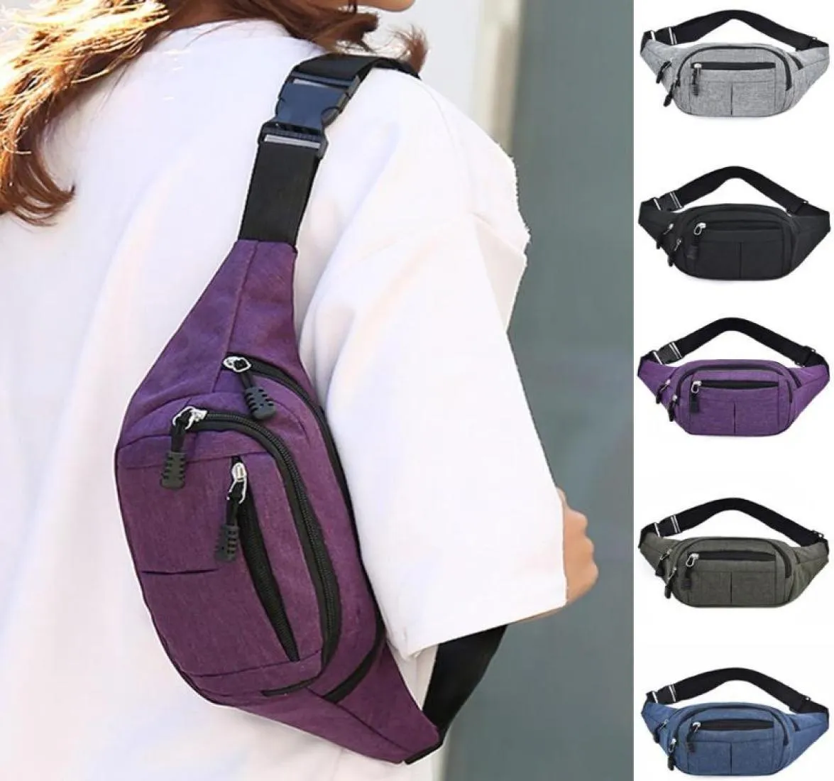 الرجال للنساء البسيط أزياء أزياء Oxford Sport Fitness Packs Fanny Pack Pack Bag Bag Money Pouch Bet Bag Bag E3558450