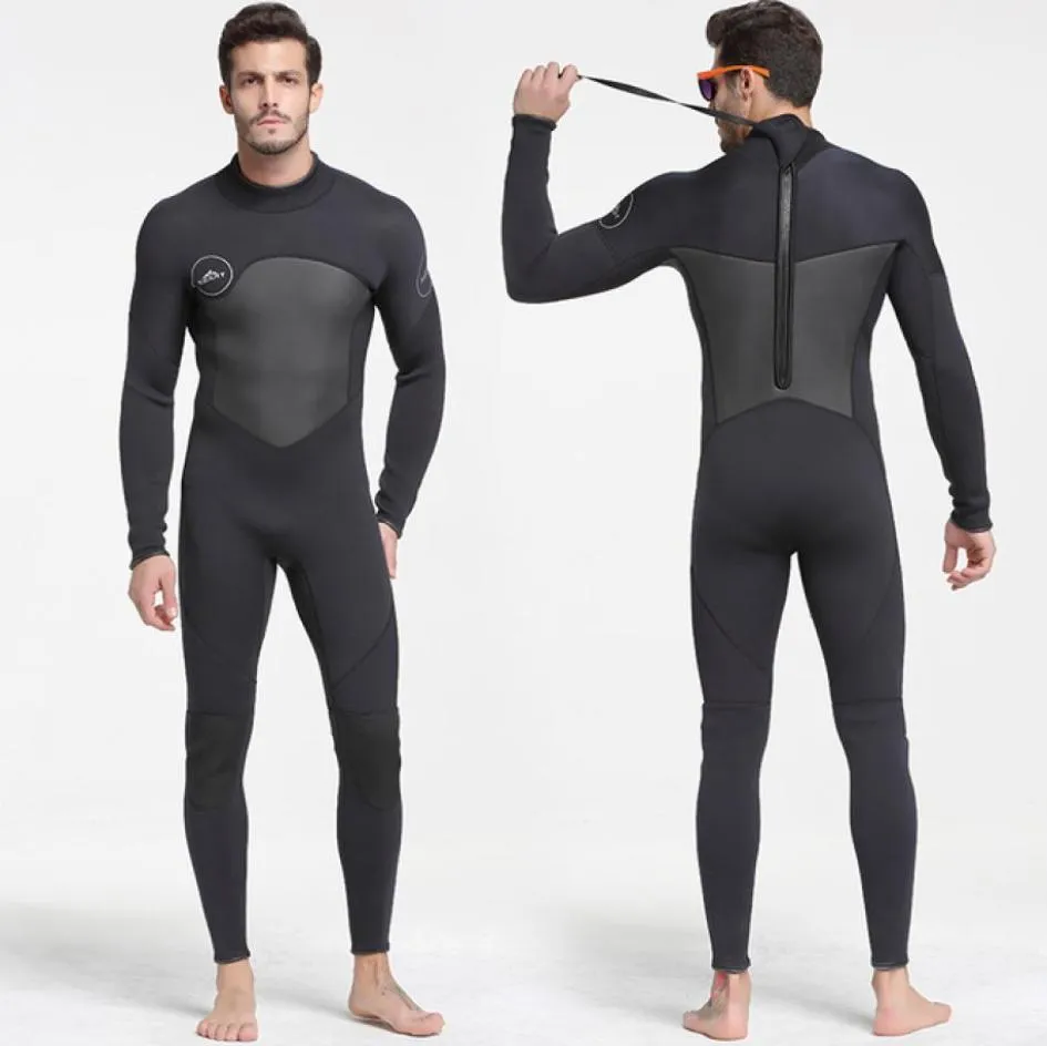 SBART MEN039S 5 mm Blackgrey Wetsuit para buceo de buceo Surft Soitsuit Wetsuits Neoprene Wet Trait Men8240065