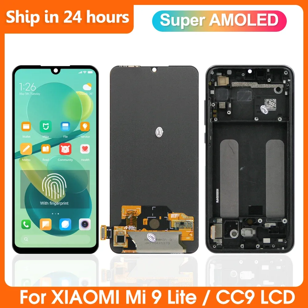 Screens 6.39" Super AMOLED For Xiaomi Mi CC9 LCD Display Touch Screen Digitizer Assembly Replacement For Xiaomi Mi9 Lite M1904F3BG LCD