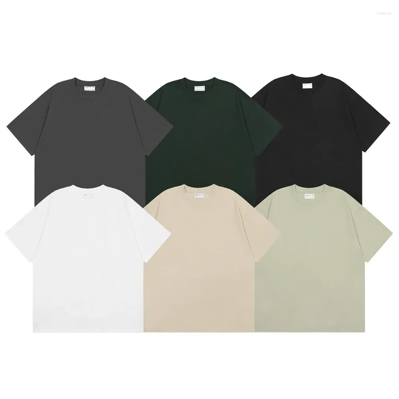 Magliette da uomo a 6 colori Thirt estivi a manica corta cotone per uomini oversize solide top tees a squarciale y2k t-shirt sciolto unisex