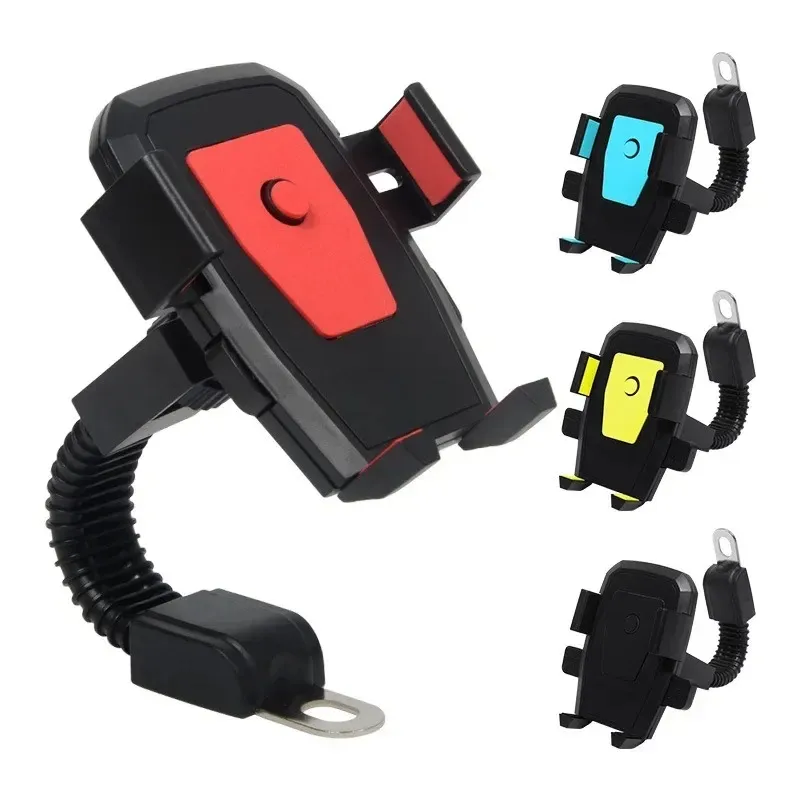 2024 Motorcycle Electrical Car Mobile Phone Bracket Non-slip Anti-vibration Rearview Mirror Rotatable Automatic Lock Riding Holder1. for Motorcycle Phone Holder