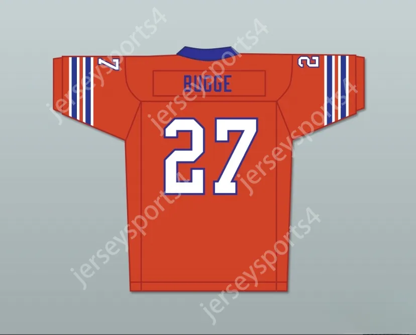 Custom Any Nom Number Mens Youth / Kids Casey Bugge 27 Mud Dogs Home Football Jersey With Bourbon Bowl Patch Top cousé S-6XL