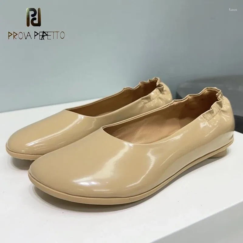 Casual Shoes Smooth Leather Candy Color Women Flat Granny Shoe Slip On Comfortable Daily Walking Driving Sapatos Mujer Round Toe Leisure