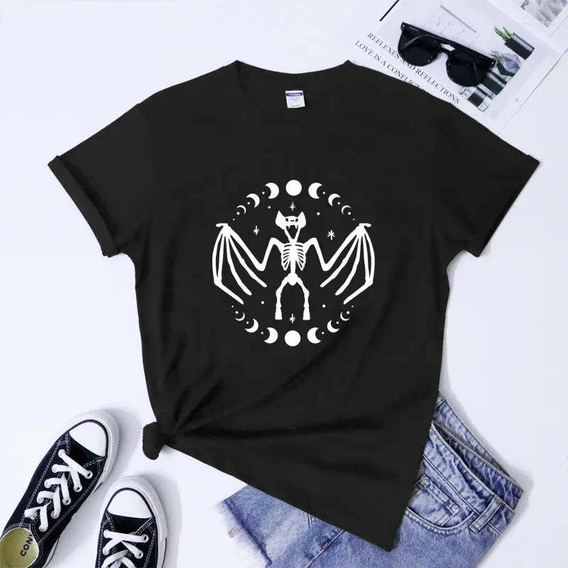 T-shirts pour femmes Shirts Gothic Skeleton Bat Shirt Funny Unisexe Hipster Grunge Goth Tops T-T-Spooky Creature of the Night Halloween Tshirt 5xl