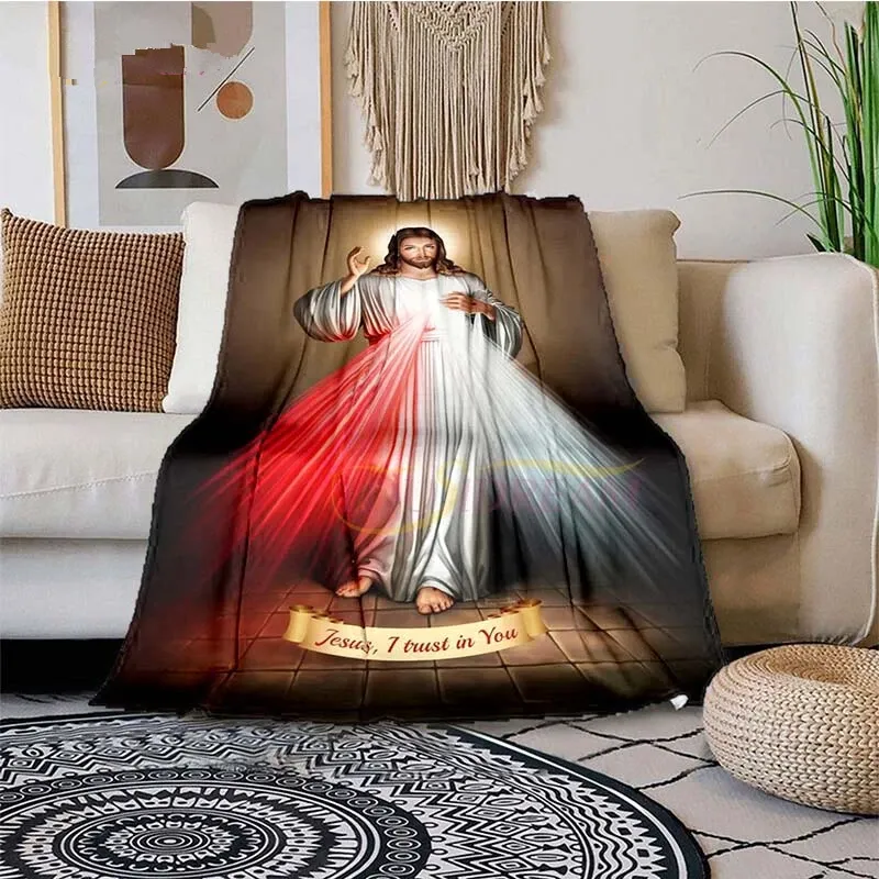 Définit des couvertures de couverture de Jésus couvertures Christ pour les lits canapés draps de lit doux jet de couture