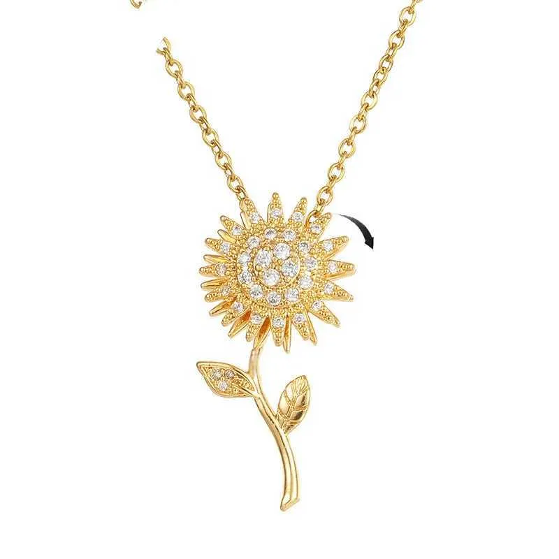 Pendant Necklaces Double-layer RotatableNecklaces For Women Fashion Chain Choker Stainless Steel Jewelry Accessories_voghion.com