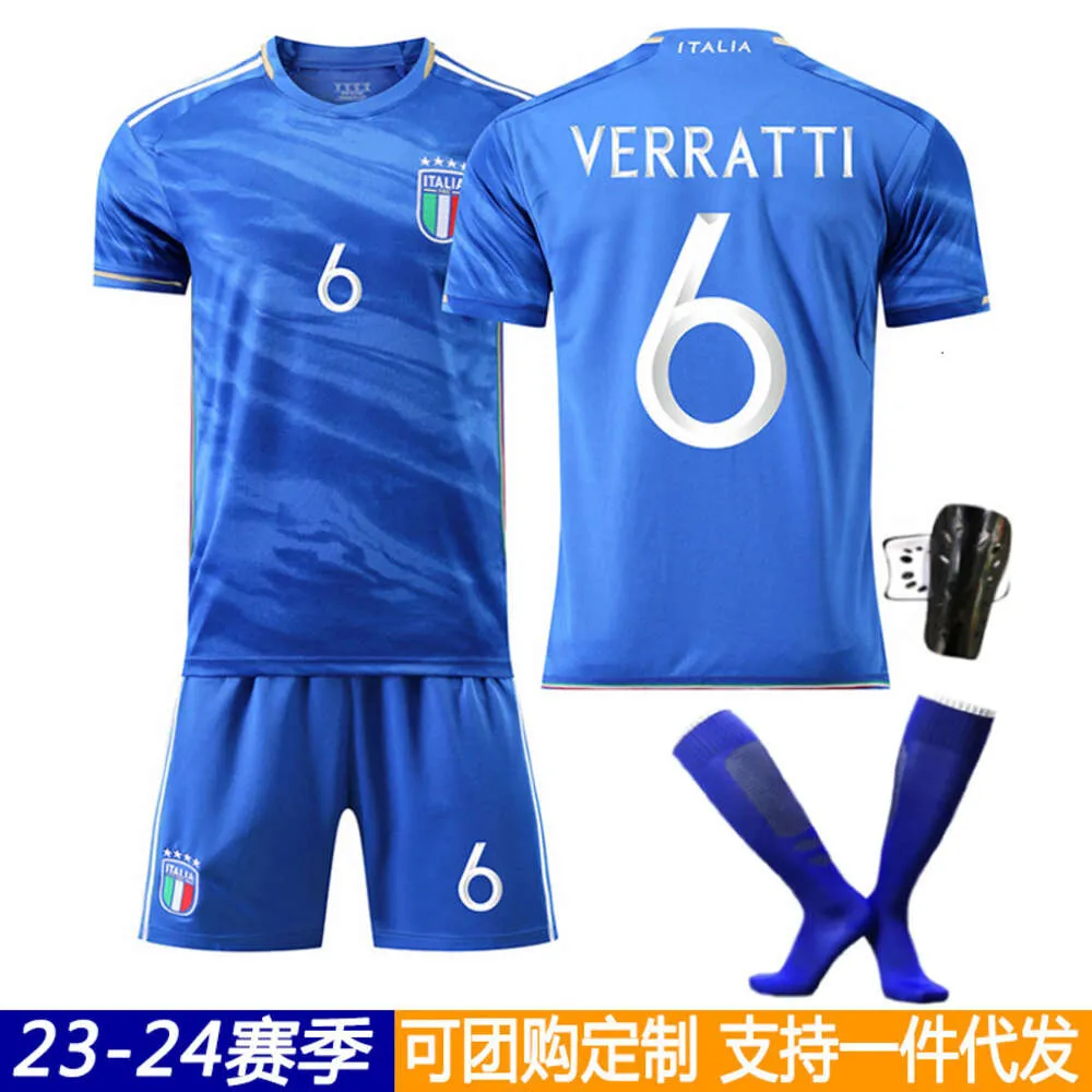 Calcio set turisti da pista da uomo 2324 coppa Italia Home n. 6 Villati 1 Donaruma 18 Barrera Kit di calcio