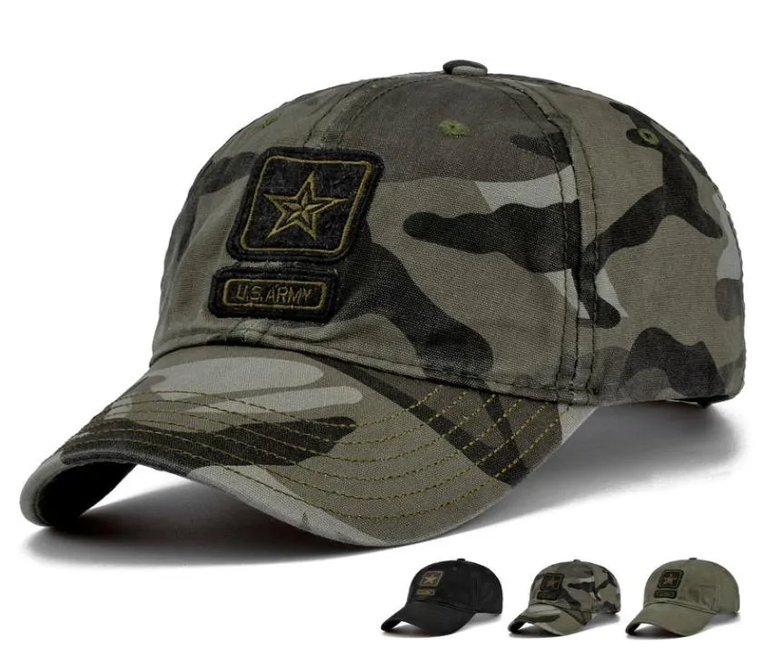 Nouvelle armée américaine CAP CAMO Baseball Cap Men Camouflage Chapeau de baseball Snapback Bone Masculino Trucker Cap pentagram papa Hat9641957