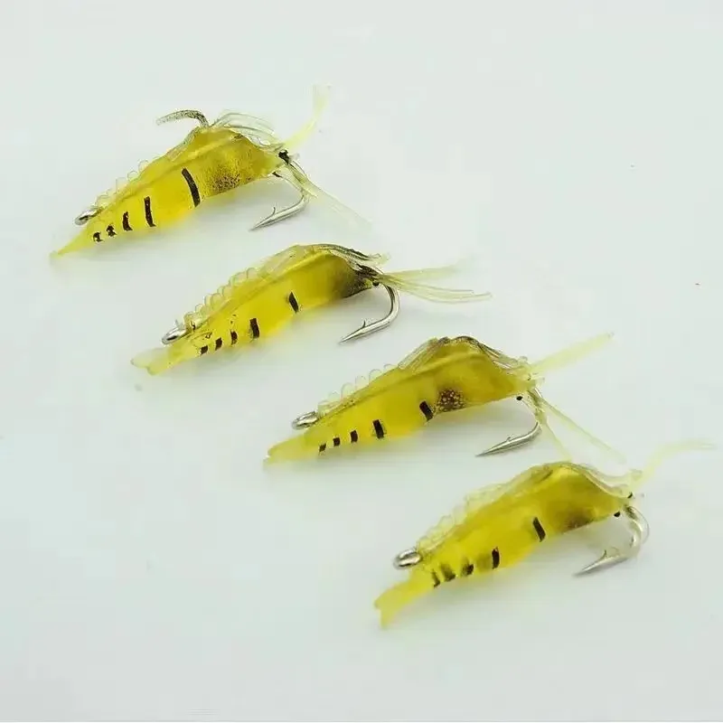 Soft Simulation Shrimp Prawn Lure Hook Crankbaits Fishing Tackle Fishing Lures Artificial Bait Wobblers for Trolling