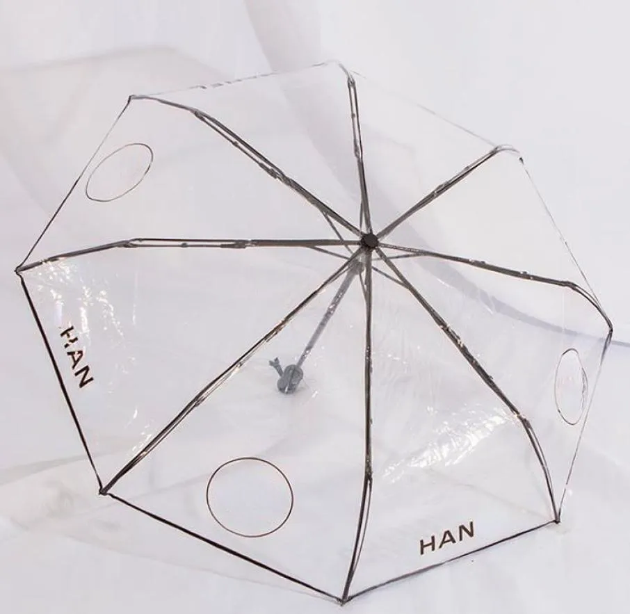 Projektant przezroczysty parasol żeński wzór liter Follautomatyczny parasol 8294993