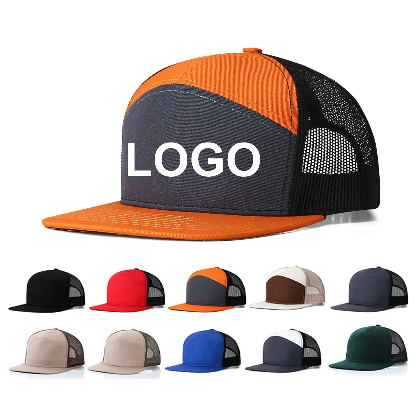 Designer Trucker Hüte Blank Baseballkappen Hip Hop Verstellbar 7 Panels Snapback Frühling Sommersonne Visor