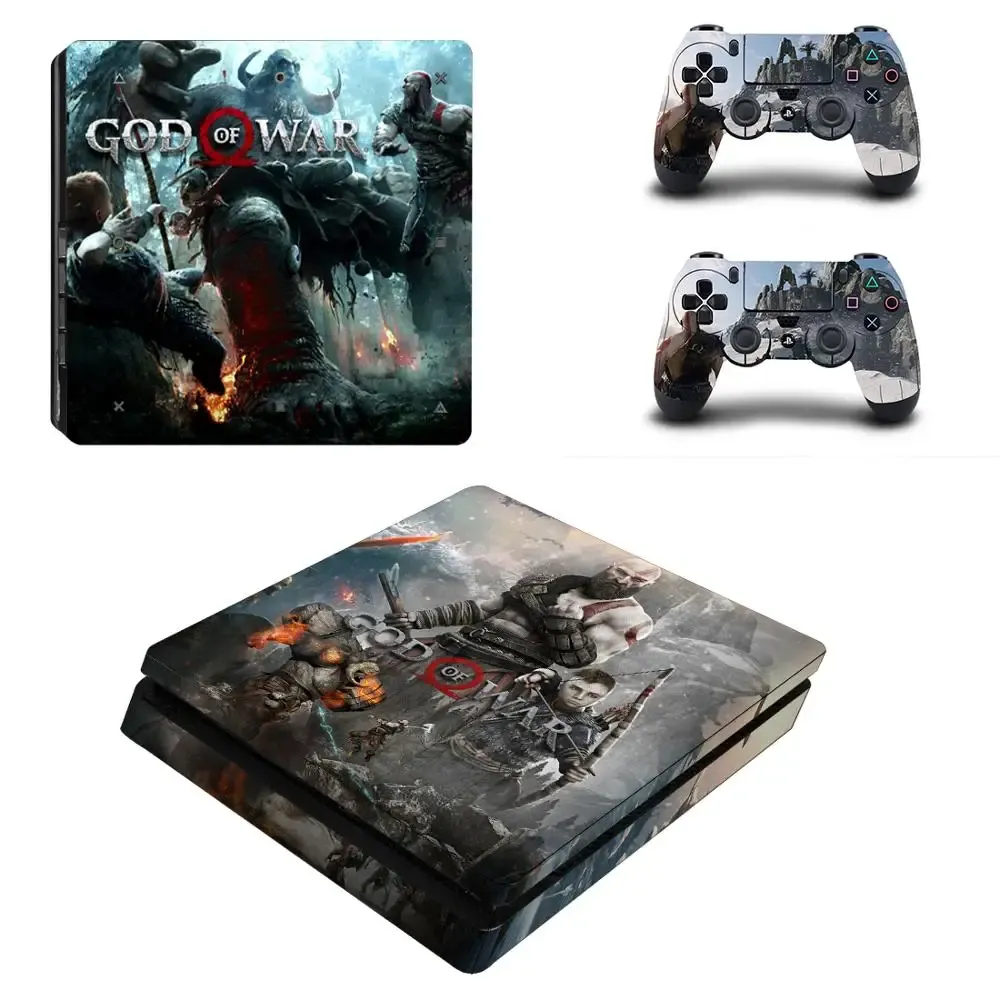 Naklejki God of War 3 Pełna okładka Paski Ps4 Slim Skin Sticker Dekal Winyl do PlayStation 4 Kontroler konsoli PS4 Slim Naklejka