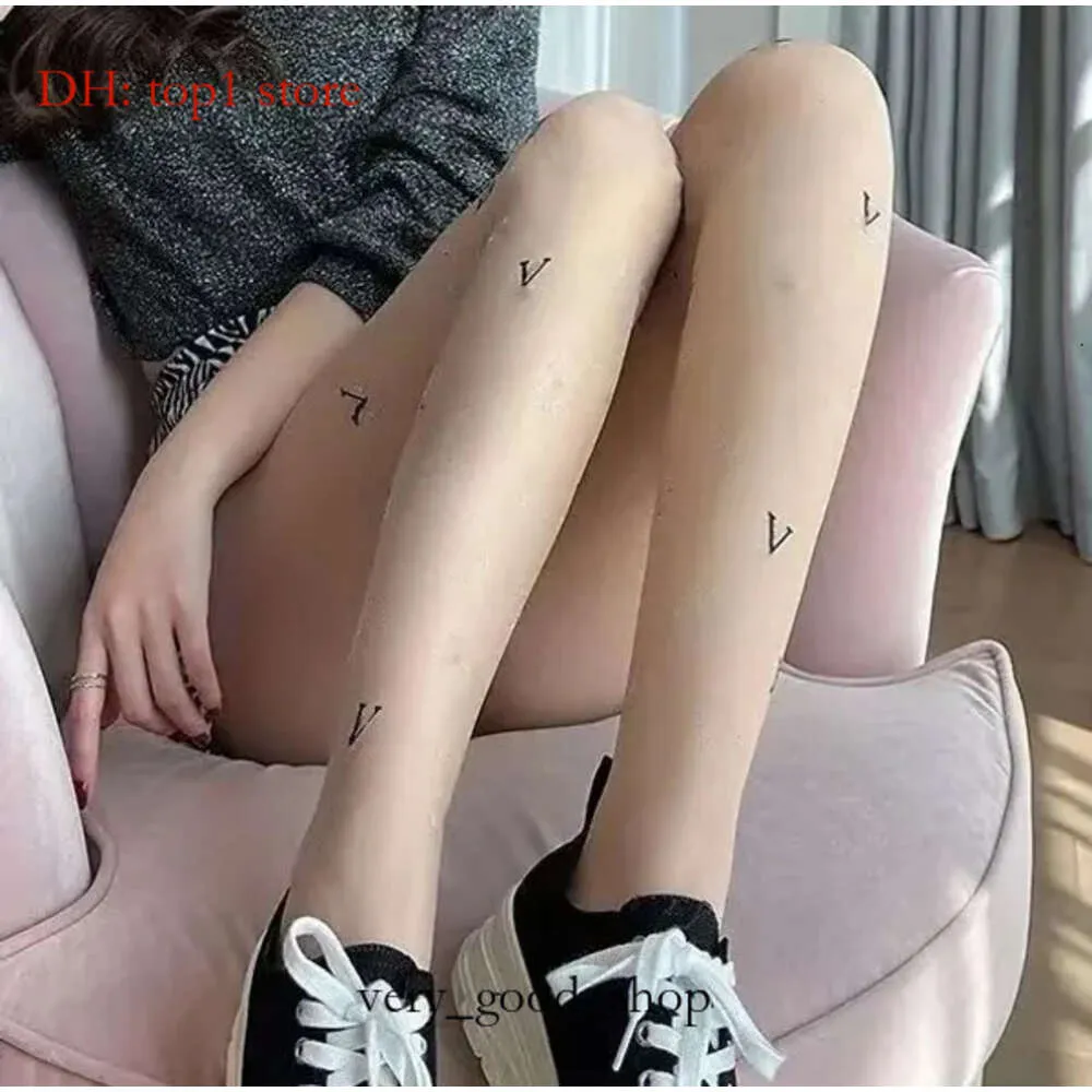 Womens Sexy Lace Stocking Fashion Letters Pattern Long Socks Classic Stockings Hot Hosiery Women's Leggings Tights Letter Print Underwear 1215