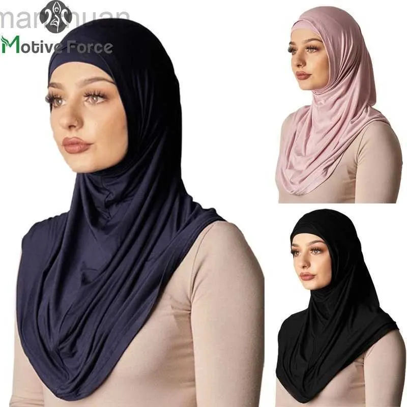 Hijabs Islamic Modal Black Hijab Abaya Hijabs für Frau Abayas Jersey Hijab Schal Muslim Kleid Frauen Turbane Turban Instant Head Wrap D240425