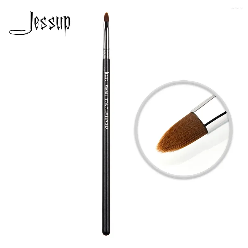 Escovas de maquiagem Jessup Professional Lip Brush Black/Prata Cabelos sintéticos Cosméticos únicos compõem a língua pequena Lip-313
