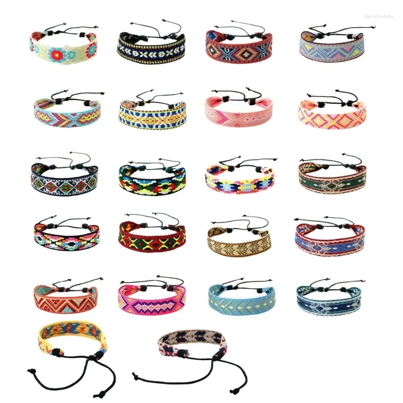 Charm Armbänder 22pcs Seilarmband Set einzigartige Designs Einstellbare Größe handgefertigt gewebt weich und langlebig für alle Handgelenke geeignet