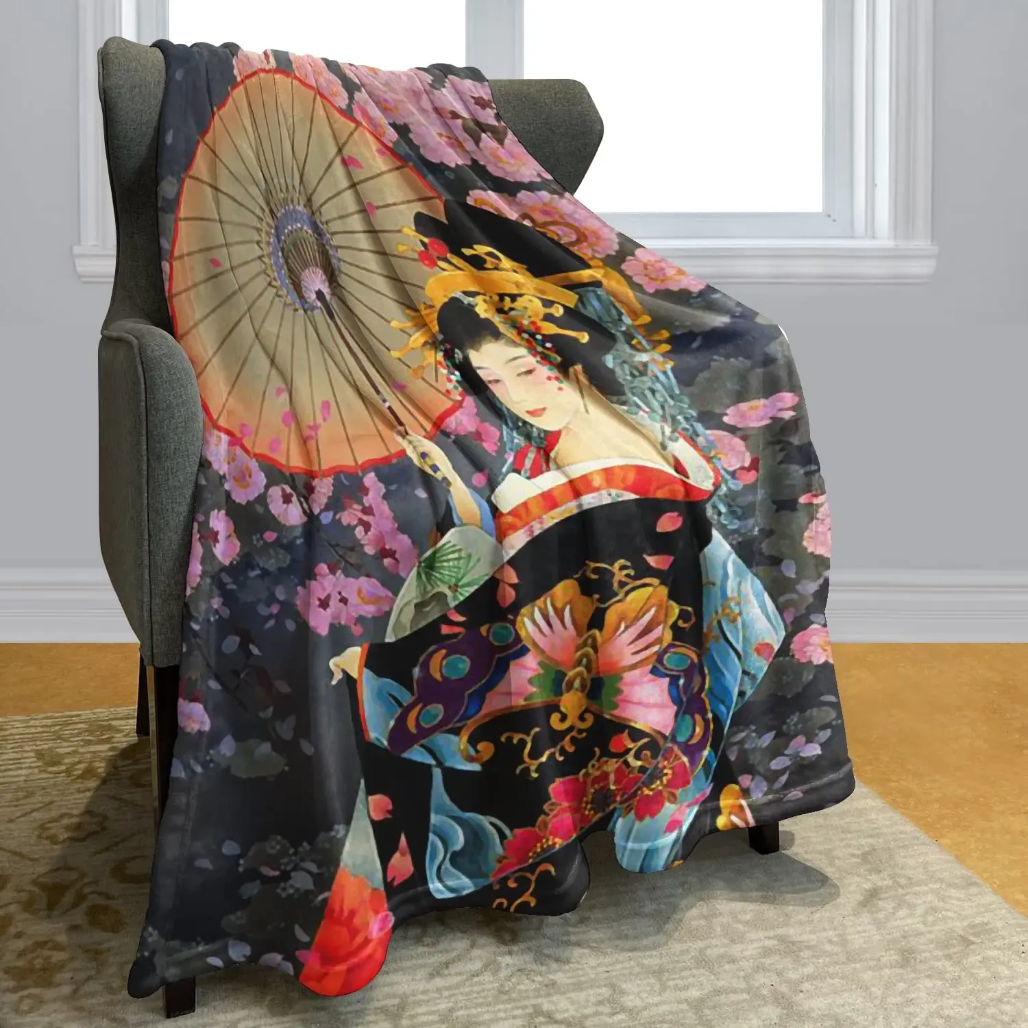 Устанавливает японское укюшеное одеяло для девочек Geisha.