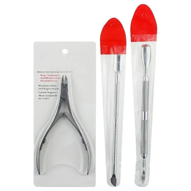 2024 Cutter Nipper Clip Cut Ensemble Pusteurs de cuticules à ongles en acier inoxydable Spoon Cisseur à ongles Outils de déménagement de la peau morte pour les femmes pour les outils de cuticule en acier inoxydable