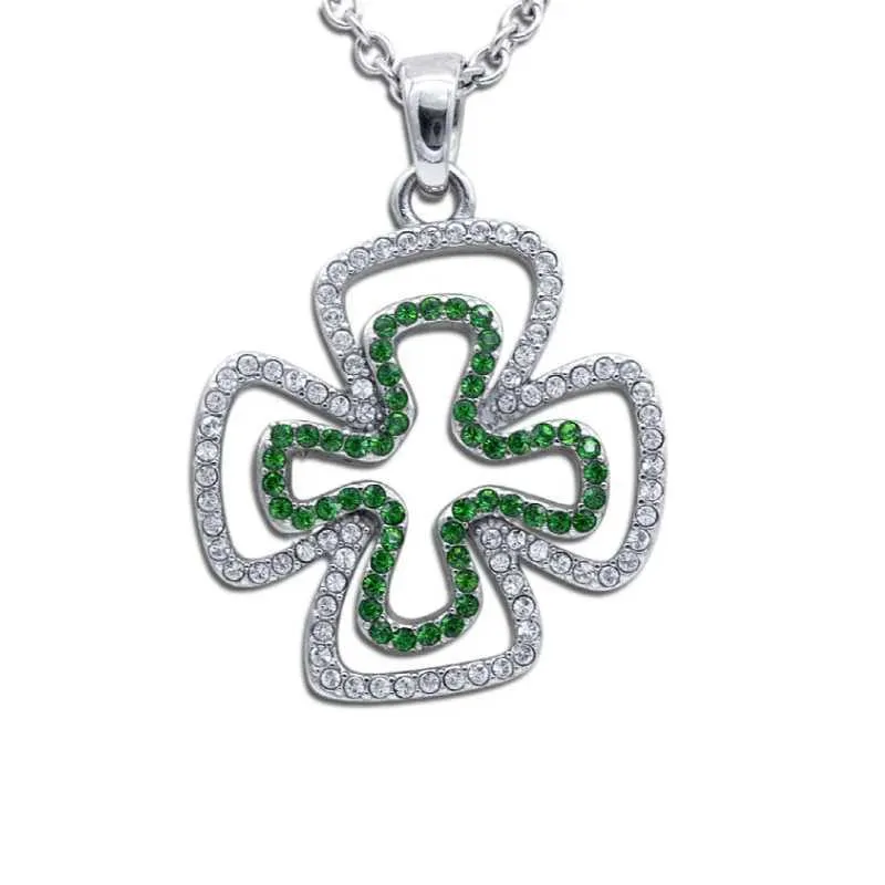 Collane con ciondolo Moda reddito dominante collana a due foglie bianco verde gioielli ragazza quadrifoglio regalo_voghion.com