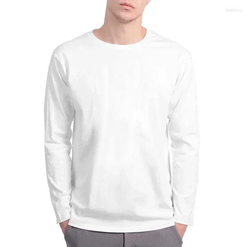 Trajes para hombres No.2a2841 Camisetas de manga larga de algodón de marca Men Tamatina Camiseta de cuello O-Camiseta Top para ropa masculina