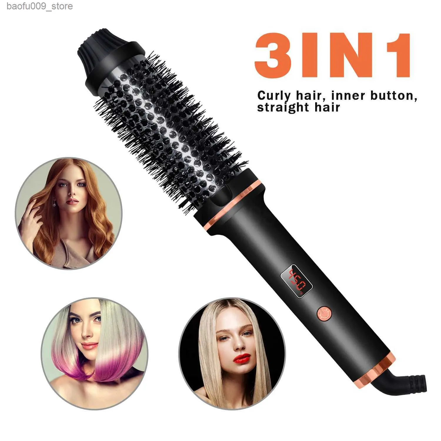 Curling Irons Curling Iron Ceramic Ion Curler brosse chaude brosse chaude Brosse Brosse Curler Curler Q240425