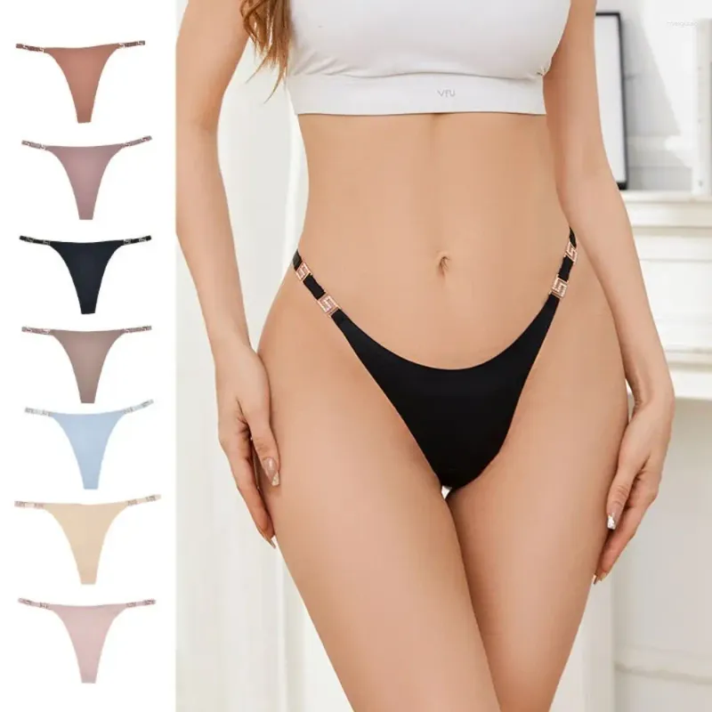 Dames slipjes vaste kleur ijs zijden verleiding lage taille briefs naadloze katoenen kruis ondergoed traceless string vrouwen