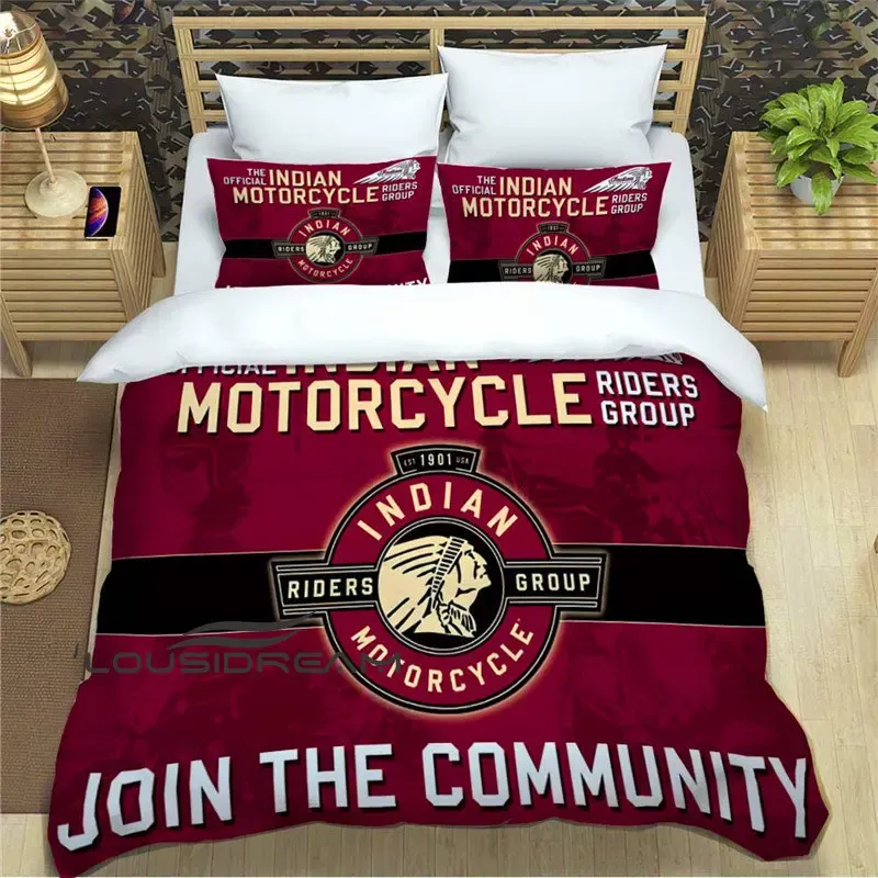 sets Indian Motorcycles Heavy Duty Motorcycle 3piece Cartoon Print Home Textile Bedding Set Extra Large Duvet Cover Bedding Set