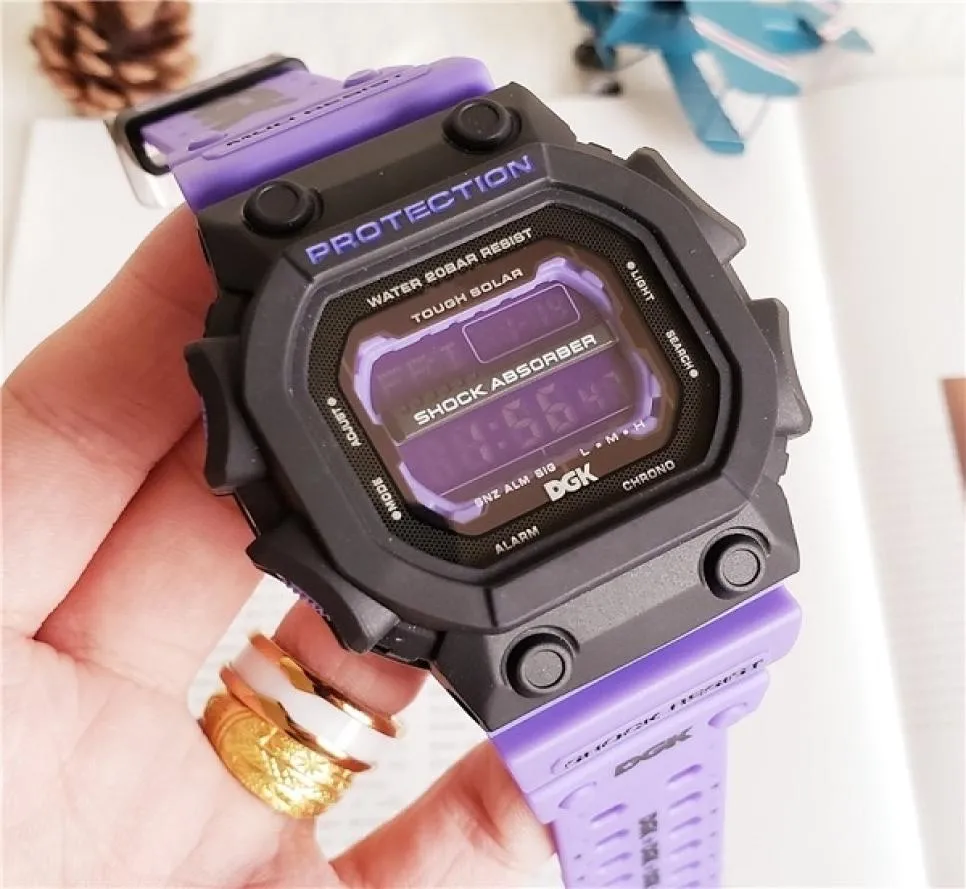 GXW56 Men039S Sports Quartz Waterproof Watch High Quality LED Digital Display World Time Solar Square Type6056981