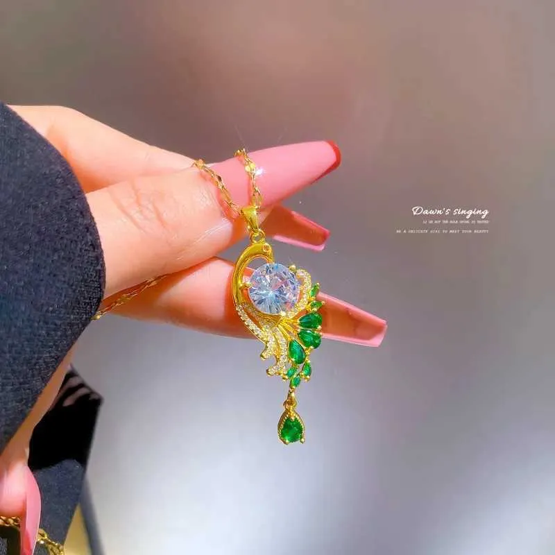 Collane con ciondolo in acciaio inossidabile 316L con pendenti colorati a forma di pisello, per donne eleganti, moda Kpop, girocollo femminile_voghion.com