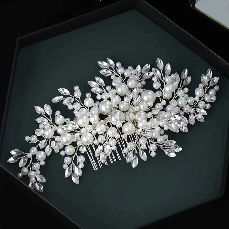 Bijoux de cheveux de mariage peigne de poils de perle luxueux Passe-tête en phine accessoires de cheveux de perle pour femmes accessoires de mariage