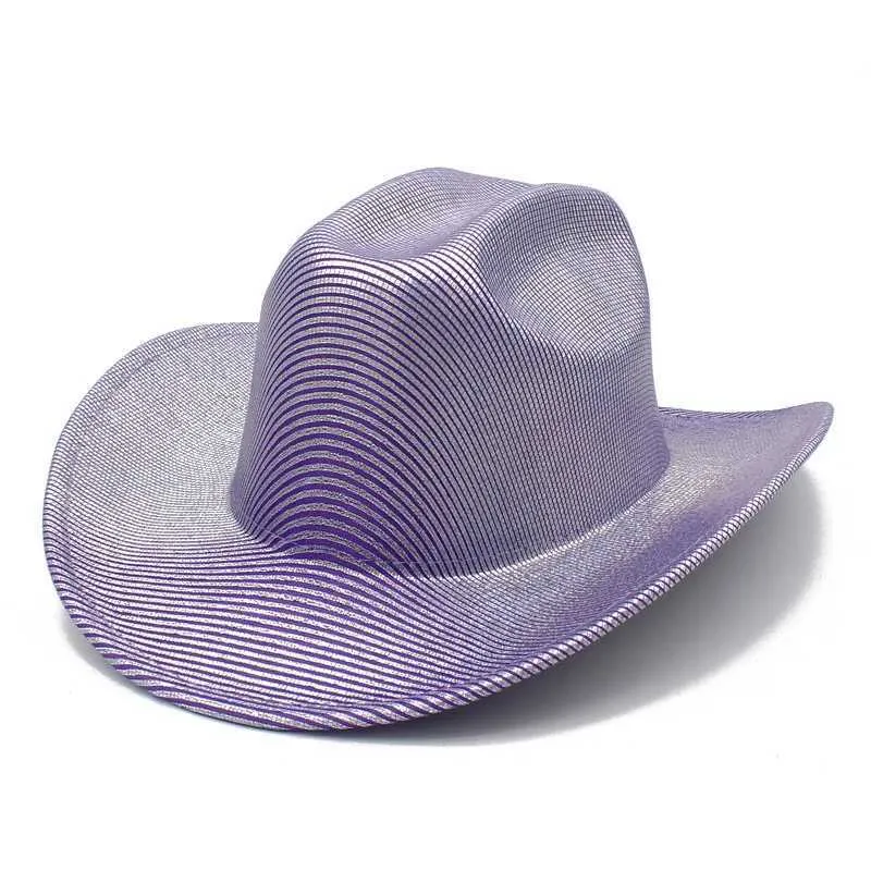 Chapéus de aba larga Chapéus de balde Partido mágico Disco Cowboy Hat Moda Fosphor Halloween Western Cowboy Hat Party Prom Premium Top Hat Fest Party Hats Sombrero Y240425