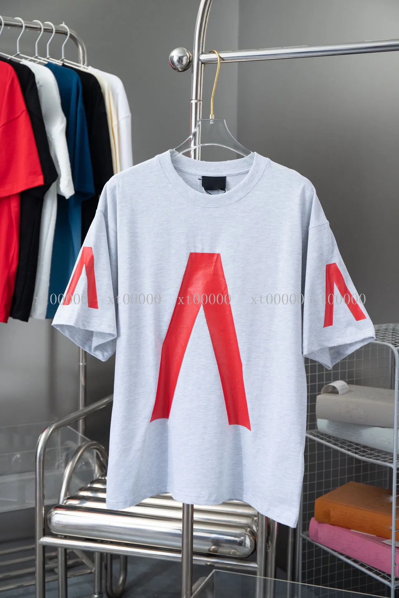 23SS Designer letra impressa camisetas camisetas de madeira Moda High Street Short Short Summer Casual Camise