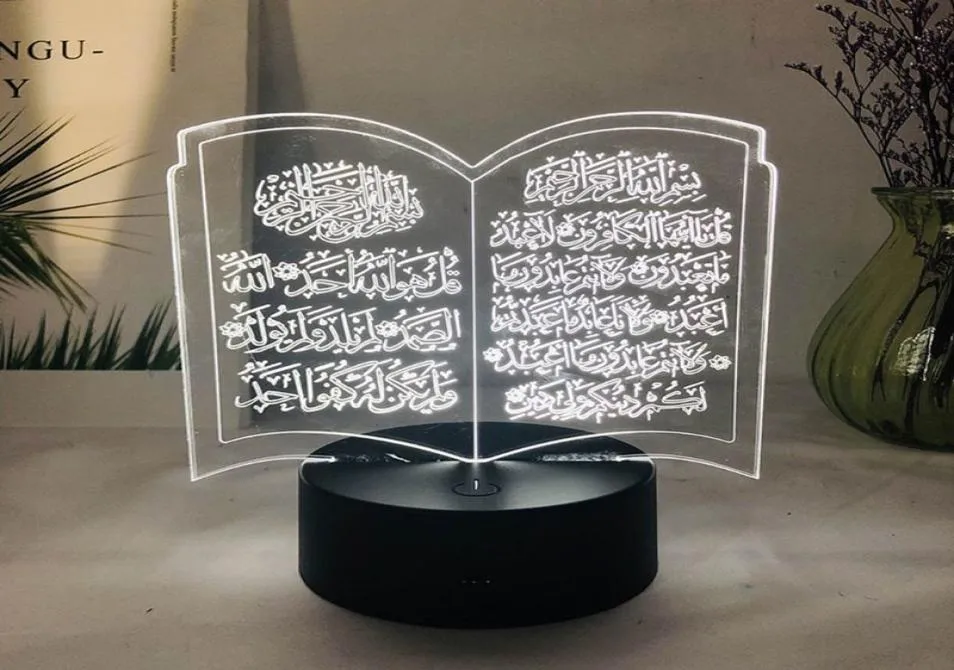 15 Stil Yaratıcı 3D Ramazan Akrilik Gece Işık Eid Mübarek LED Masa Masa Lamba Dekor 2202156239183