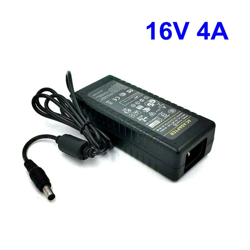 Laders 16V4A 5.5*2.5/5.5*2.1 mm Schakelvoeding Lader 16V 4A 64W AC DC -adapter voor LED -licht CCTV voor luidsprekergeluid