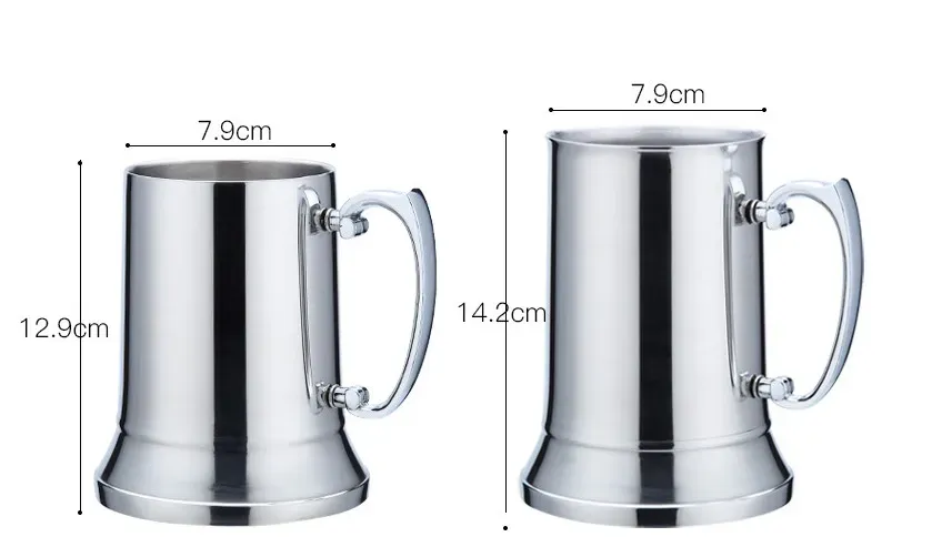 The latest 15.2OZ and 19OZ Wine Glasses stainless steel double-layer beer supplies, flame cocktail coffee milk cup