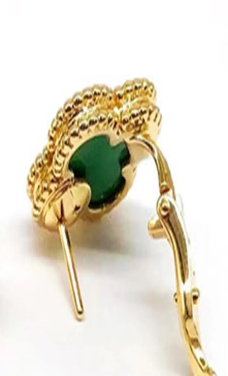 S925 Sterling Silver Women039S أم لؤلؤة Clover أقراط أصلية العلامة التجارية الفاخرة الأزياء المجوهرات 220413400798