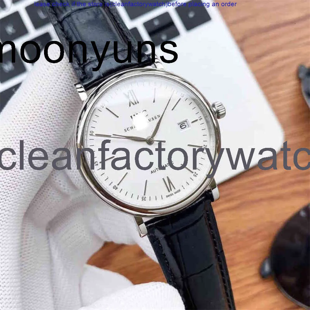Iwcity Watch Designer Luxurymens Men Luminous Luminal Luxury Leather 40mm Brand adapté au grand pilote avec Berto Fino Portugaisse Fashion Business Moveme Jzhy