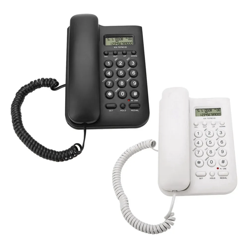 Accessoires KXT076 Téléphone Home Hotel Wired Desktop Wall Téléphone Téléphone Téléphone Black White Telefono Fijo Para Casa Téléphone Home