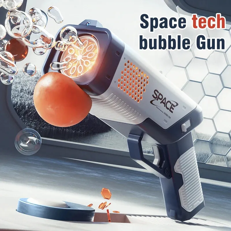 Elektrisk bubbla pistol tvålbubbla maskin barn leksak automatisk bubbla pistol leksaker för roman barn sommar utomhus leksak 240417