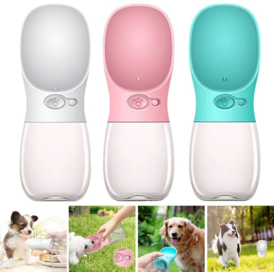 Pet Dog Water Bottle för små stora hundar matare 350 ml Travel Puppy Cat Drinking Bowl Outdoor Dispenser Fearer Pets leverantör Prod7348609