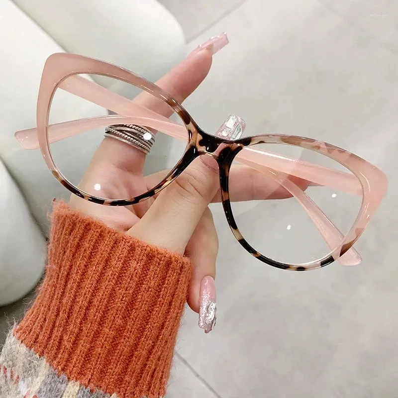 Solglasögon Vintage Optical Spectacle Geleglasses Frame For Women Anti Blue Light Blocking Glasses Brand Designer Cat Lady FashionEyewear