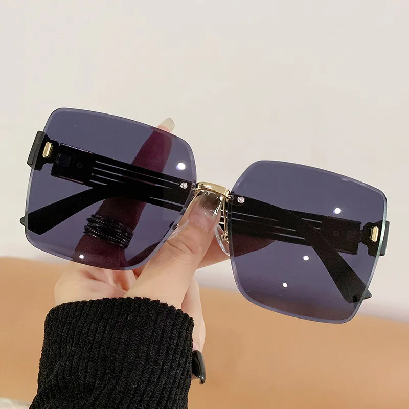 Neue trendige Persönlichkeit Luxus -Randkante Sonnenbrille Sonnenbrille Mode Internet Celebrity mit der gleichen Sonnenbrille