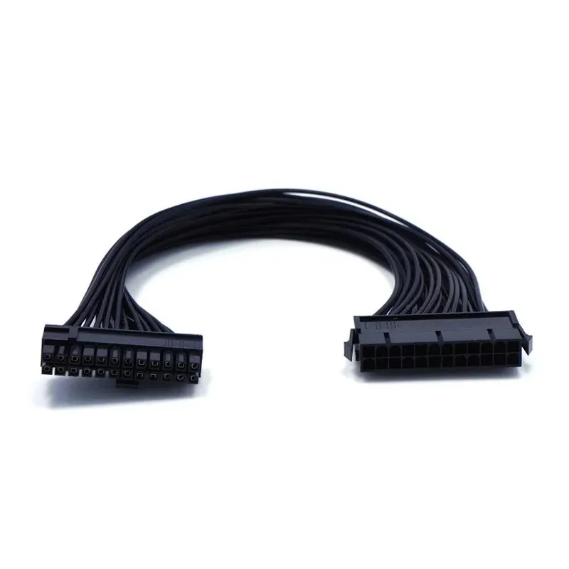 18AWG ATX 24 20+4 PIN FEMPLAY PSU Fuente de alimentación PSU Masculino a hembra de 24 pin PSU Extensión Cable Adaptador de 32 cm