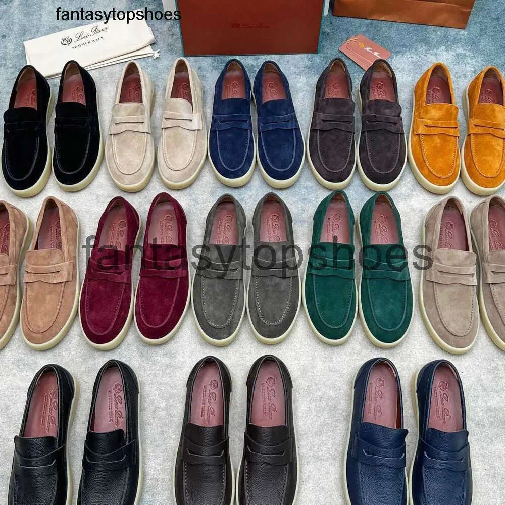 Loro Piano Lp Özellikler Ayakkabı Ayakkabı Klasik Slip-On Common Casual Big Head Fasulye Ayakkabı Üzerinde Tembel Ayakkabılar 1npi