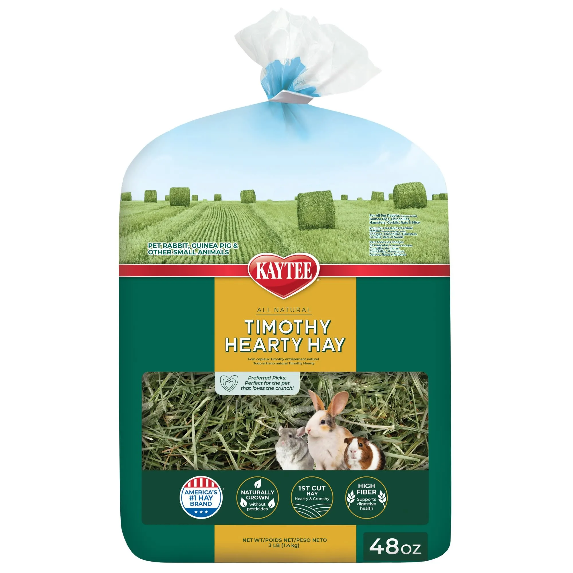 Kaytee Hearty Hay for Small Animals Timothy Alfalfa Blend 48