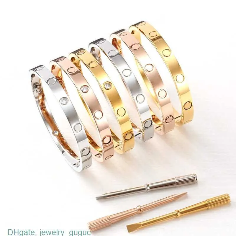 2022 fashion Love Screw bangle carter Bracelet Designer Bracelets Luxury Jewelry Women Bangle Accessories Titanium Steel Never Fade with velvet bag and box 6I81