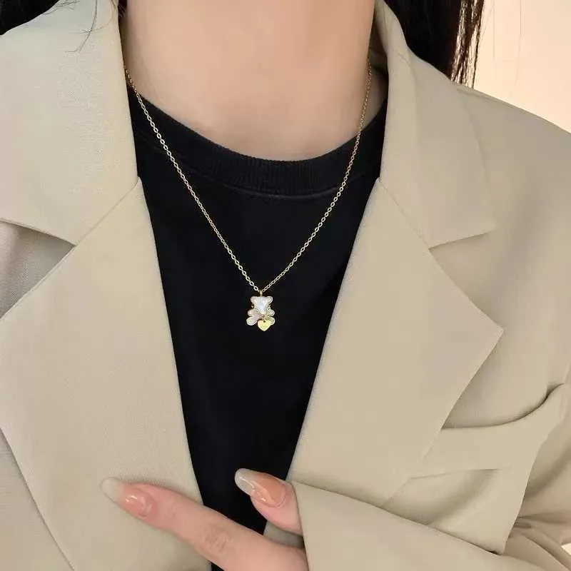 Vedhæng Halskæder Sød Bjørn Halskæde Til Kvinder Halskæde Choker Rustfrit Stål Tilbehør Mode Smykker Gratis_voghion.com